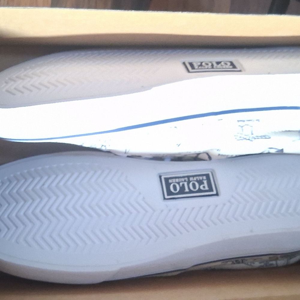 POLO RALPH LAUREN KEATON ON THE TACK PRINTED CANVAS SNEAKERS. NEW 9.5 - Picture 4 of 8